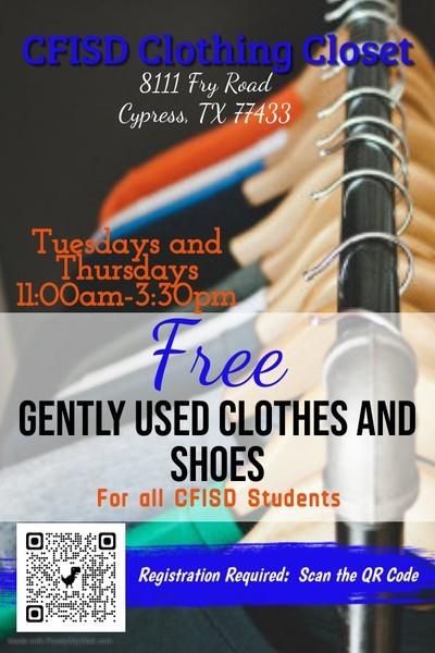 CFISD Clothing Closet - Tues & Thur 11am-3:30pm